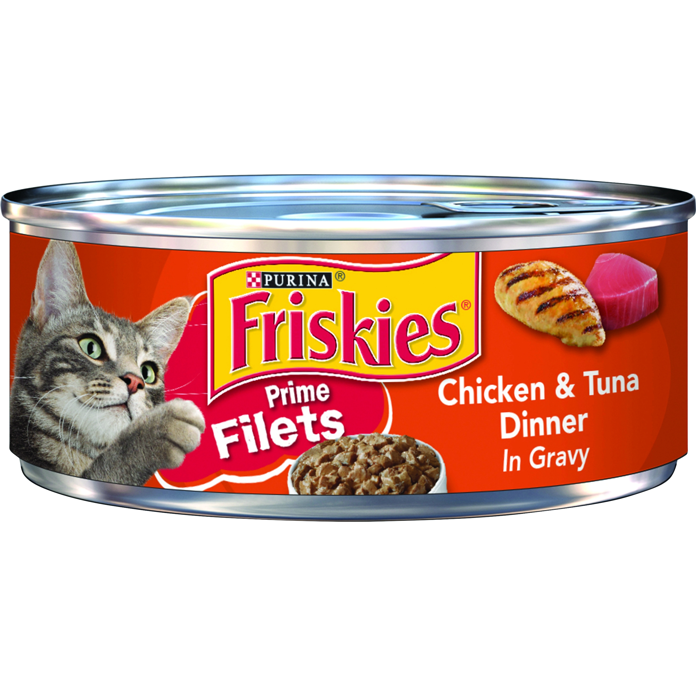 Friskies Prime Filets Chicken & Tuna Dinner in Gravy Canned Cat Food