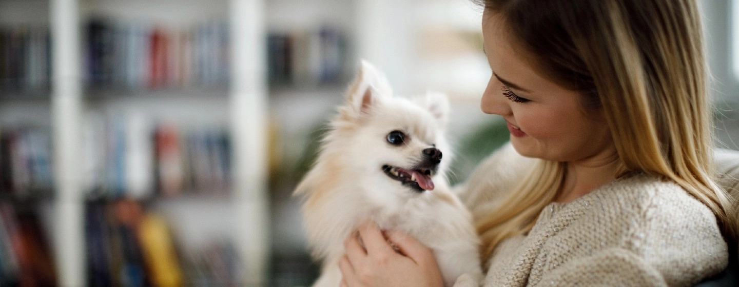 Woman with small dog