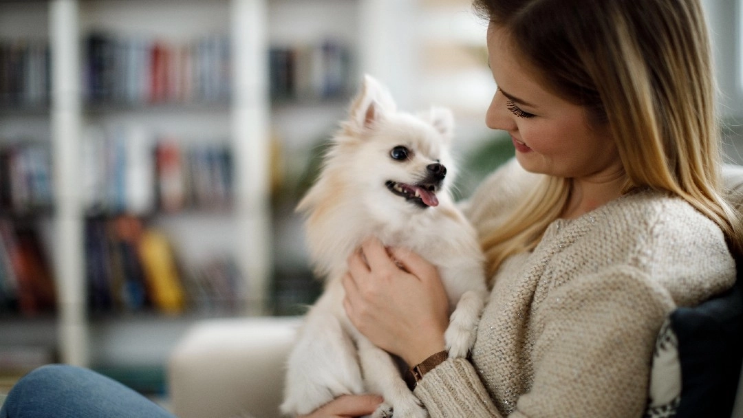 Woman with small dog