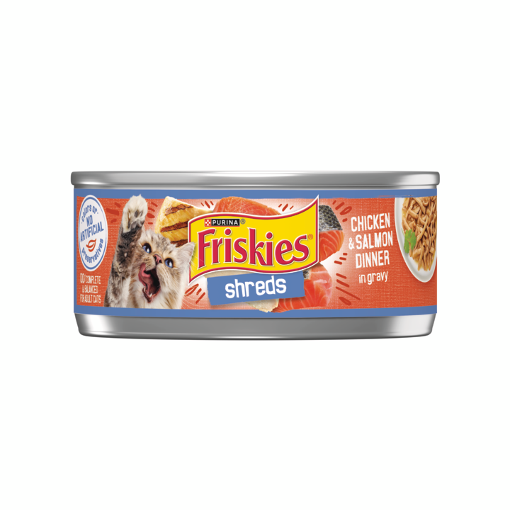 Friskies Shreds Chicken Salmon Dinner in Gravy Adult Wet Cat Food