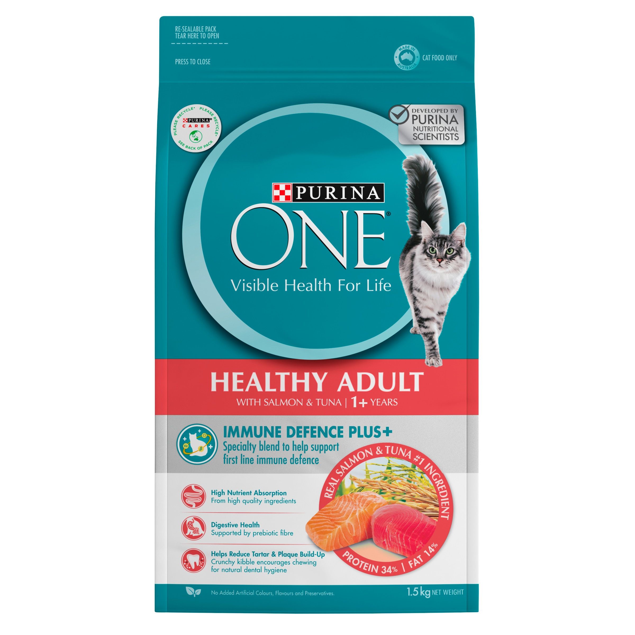PURINA ONE Adult Salmon Tuna Dry Cat Food Purina
