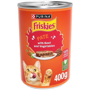 Friskies in Pate with Beef and Vegetables Wet Cat Food