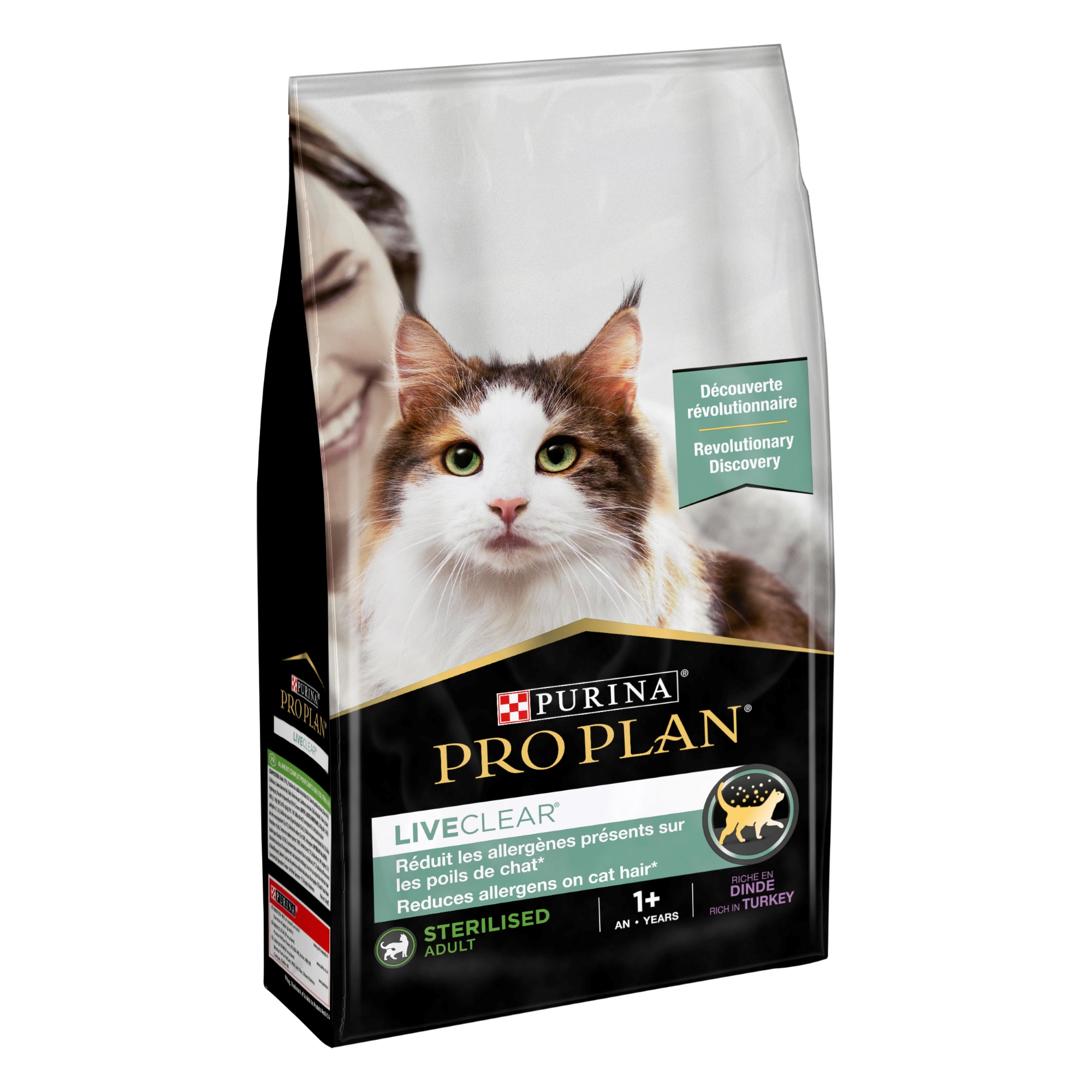 Purina Pro Plan LiveClear Sterilised Adult, Allergen-Reducing Dry Cat Food, Rich in Turkey