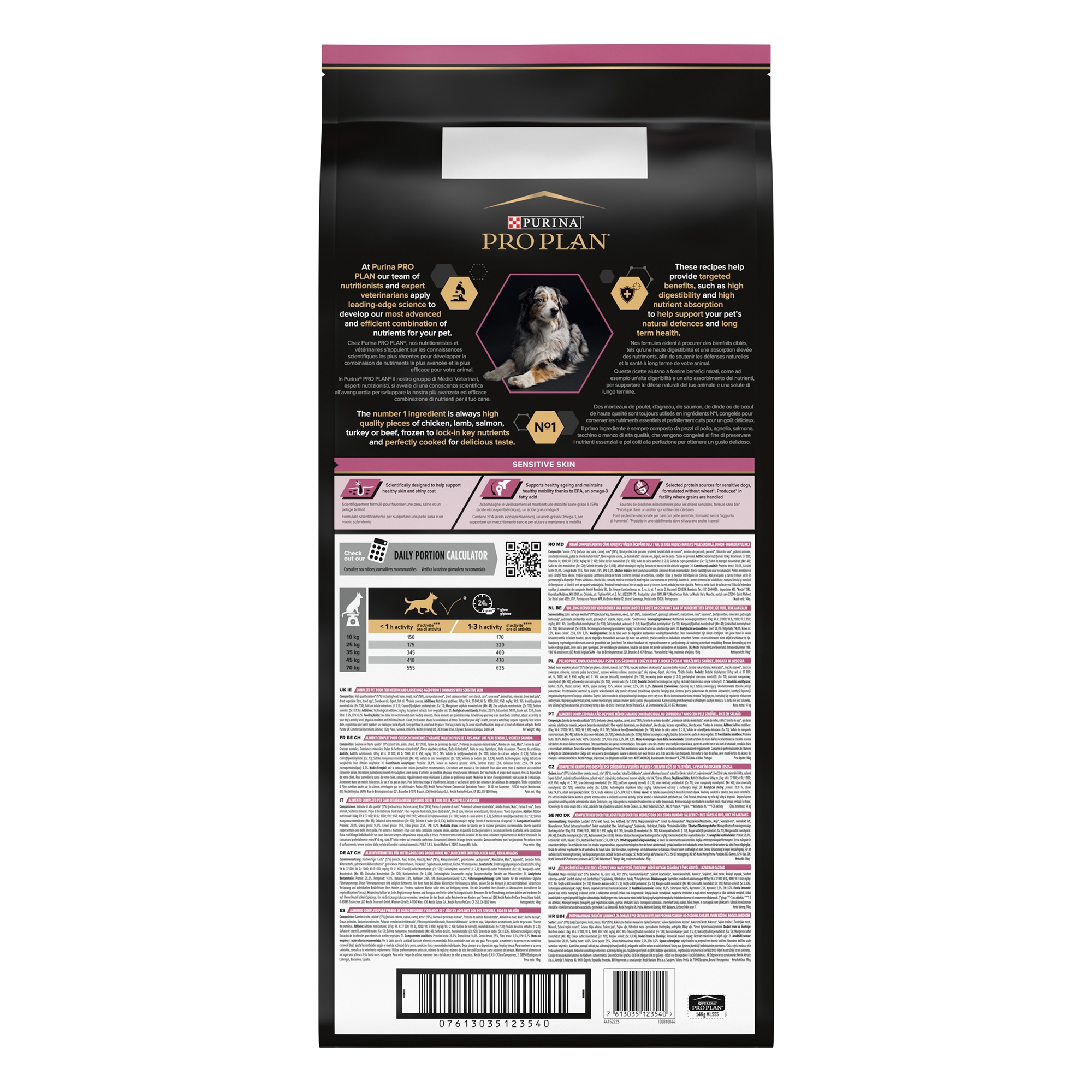 Purina Pro Plan Sensitive Skin Dog Food - Medium and Large Senior 7+, Dry Dog food with Salmon