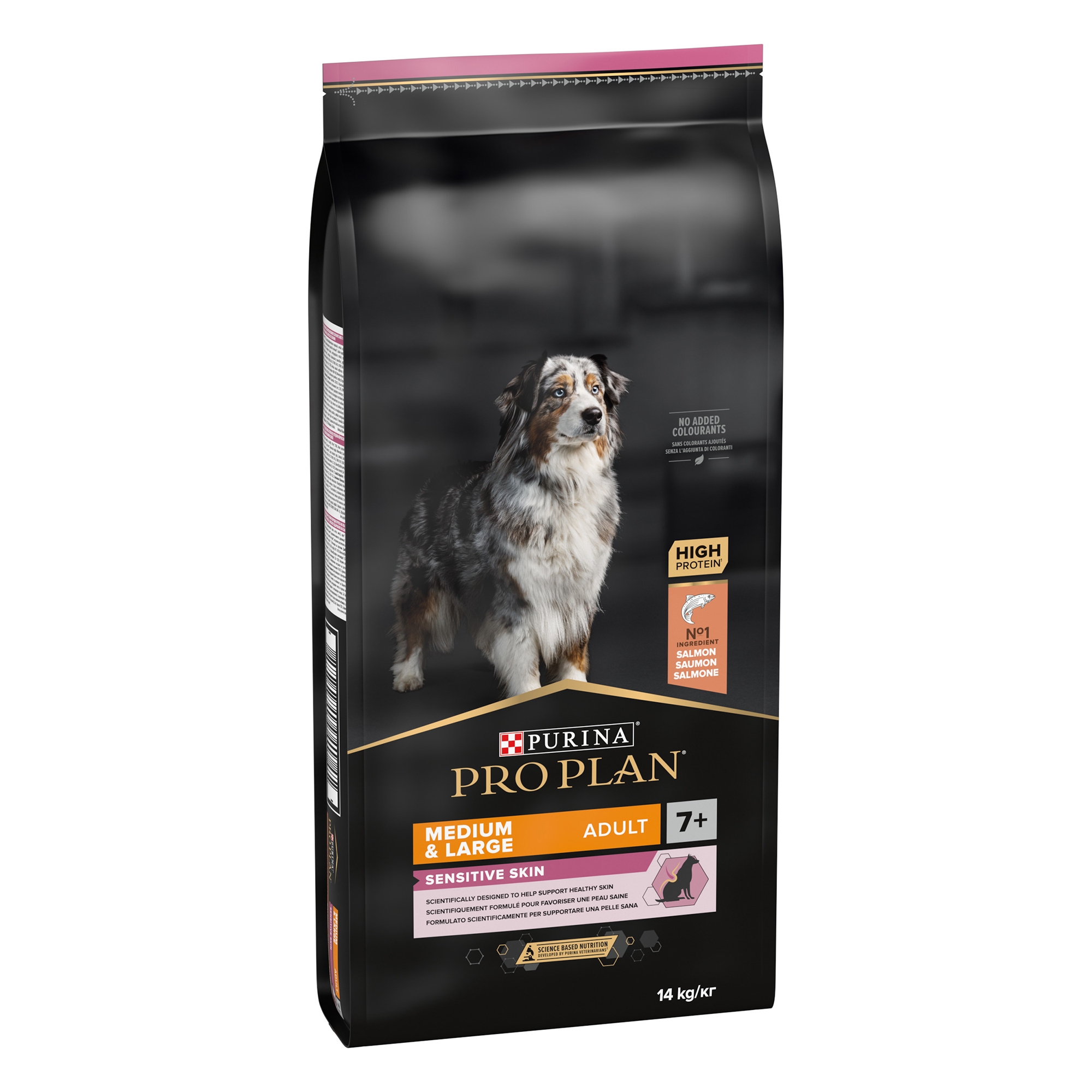 Purina Pro Plan Sensitive Skin Dog Food - Medium and Large Senior 7+, Dry Dog food with Salmon