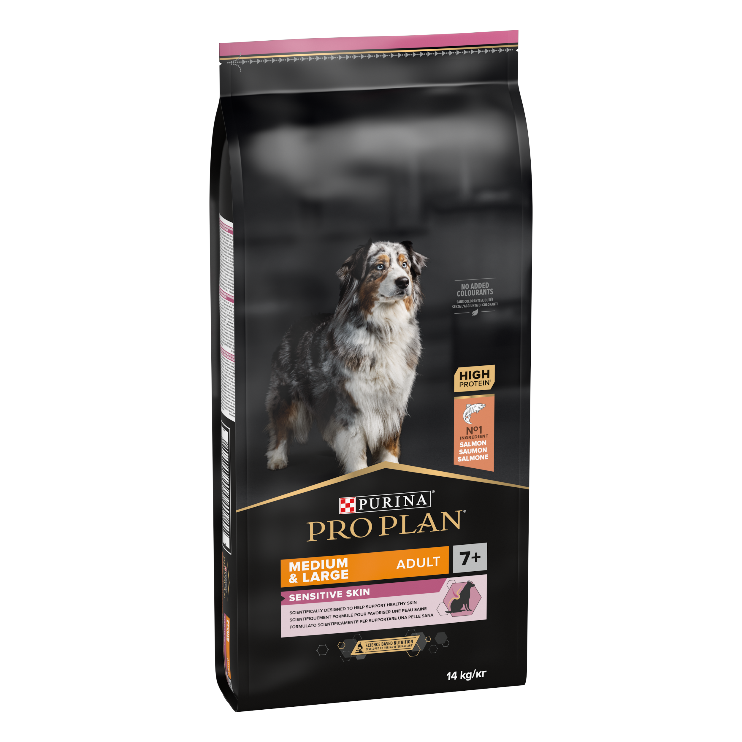 Purina Pro Plan Sensitive Skin Dog Food - Medium and Large Senior 7+, Dry Dog food with Salmon