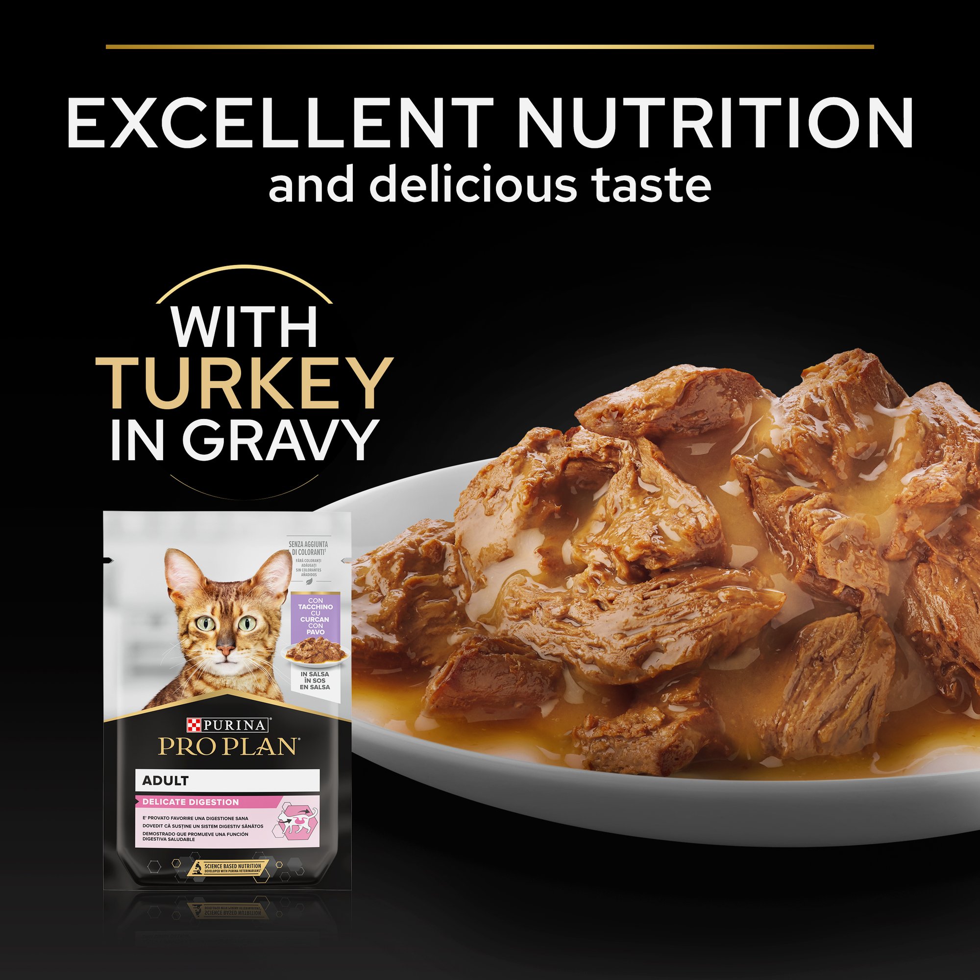 Purina Pro Plan Delicate Digestion Wet Cat Food, Turkey in Gravy