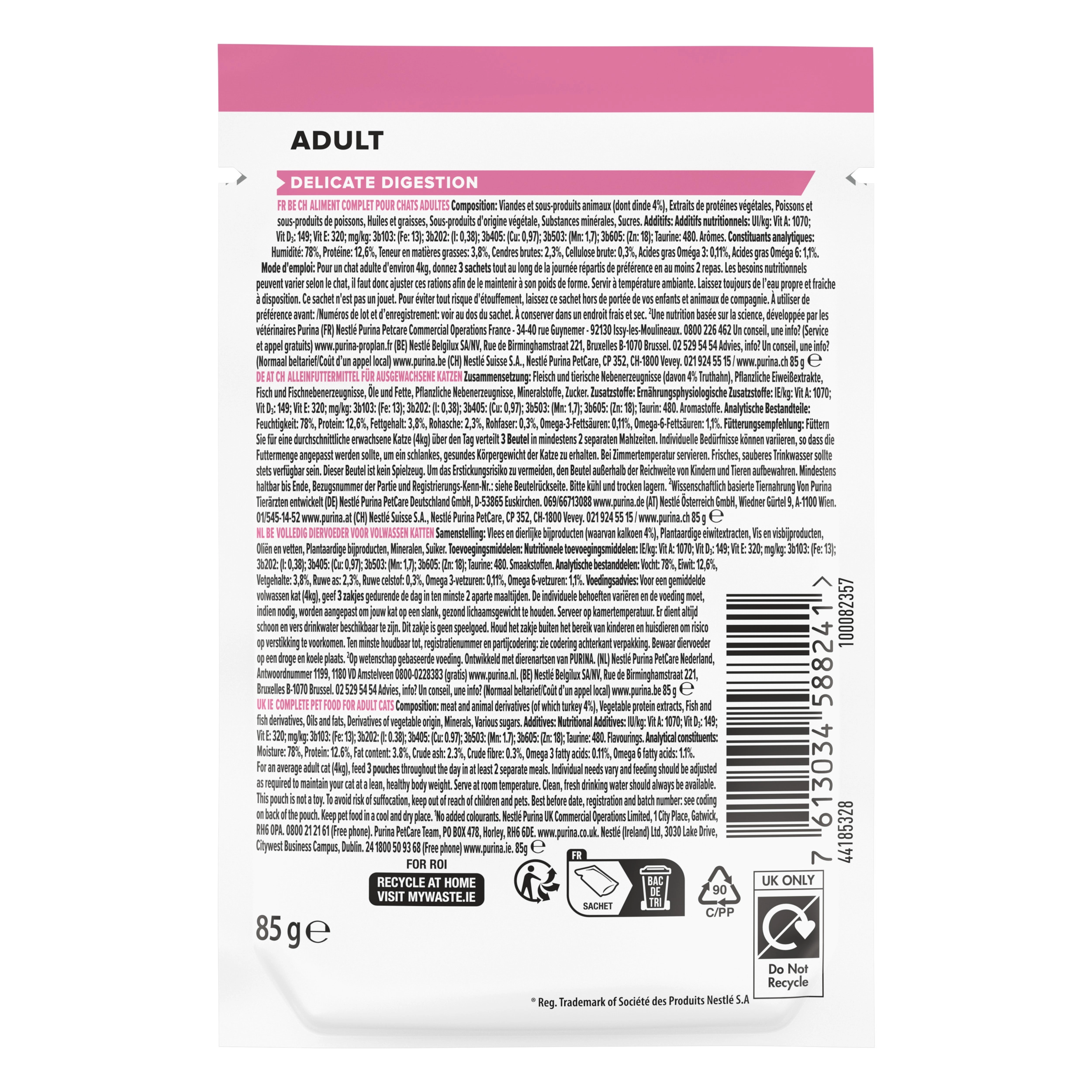 Purina Pro Plan Delicate Digestion Wet Cat Food, Turkey in Gravy