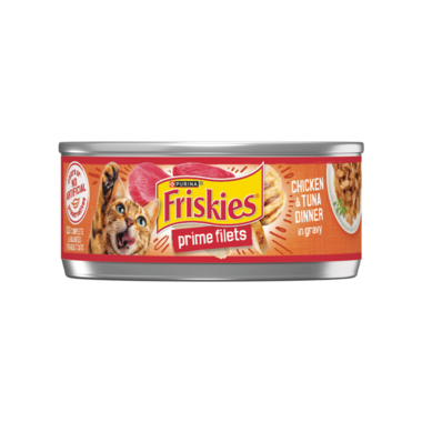 Friskies Prime Filets Chicken & Tuna Dinner in Gravy Wet Cat Food 156g