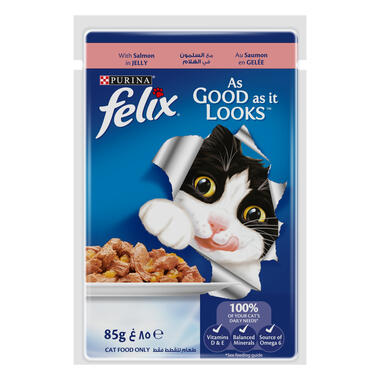 FELIX As Good As It Looks Adult Salmon in Jelly Wet Cat Food 85g