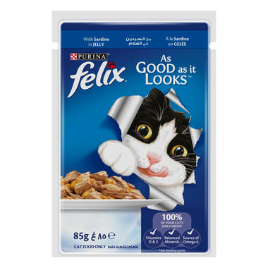 FELIX As Good As It Looks Adult Sardine in Jelly Wet Cat Food 85g