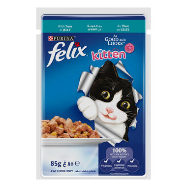 FELIX As Good As It Looks Kitten Tuna in Jelly Wet Cat Food 85g