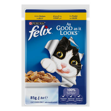 FELIX As Good As It Looks Adult Chicken in Jelly Wet Cat Food 85g