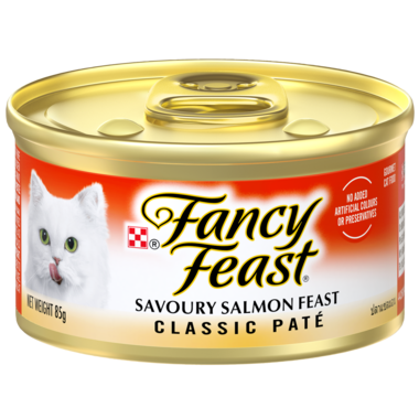 Fancy Feast Classic Pate Savoury Salmon Feast Gourmet Cat Food 85g