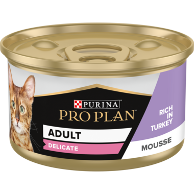 Purina Pro Plan Adult Delicate Digestion, Wet Cat Food, Mousse rich in Turkey