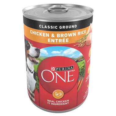 Purina ONE® Classic Ground Chicken & Brown Rice Entrée,0.8 LB  (368 g)