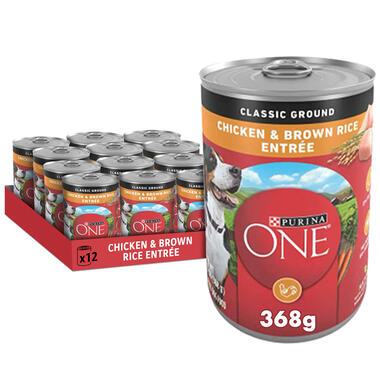 Purina ONE® Classic Ground Chicken & Brown Rice Entrée,0.8 LB  (368 g)