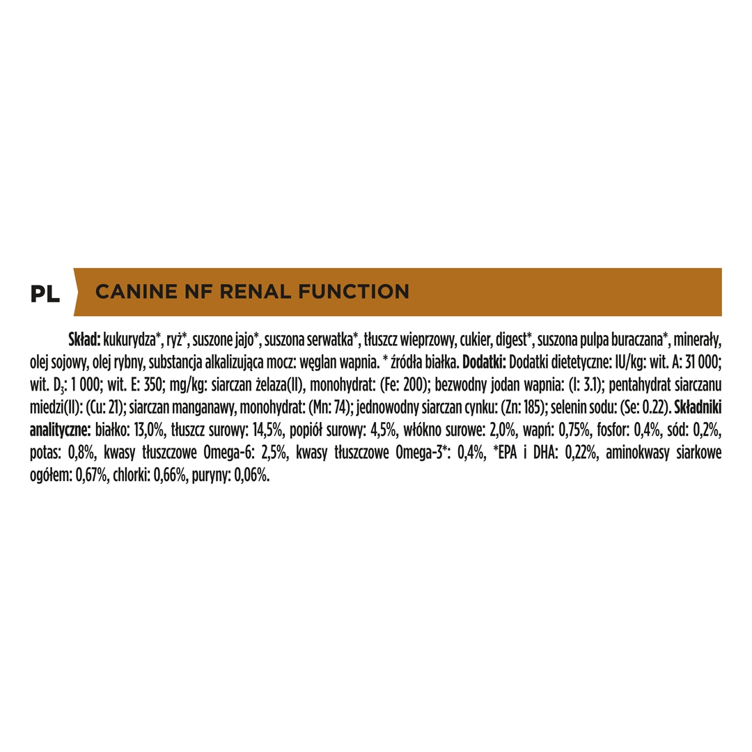 13099 PRO PLAN® VETERINARY DIETS NF Renal Function Dry Dog Food