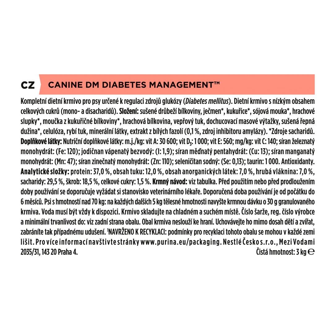 13103 PRO PLAN® VETERINARY DIETS DM Diabetes Management Dry Dog Food