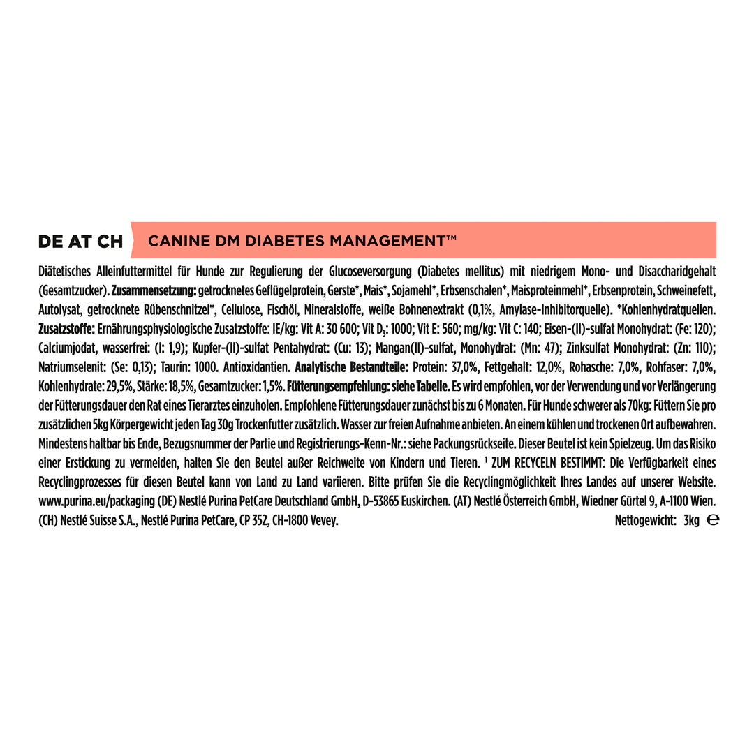 13103 PRO PLAN® VETERINARY DIETS DM Diabetes Management Dry Dog Food