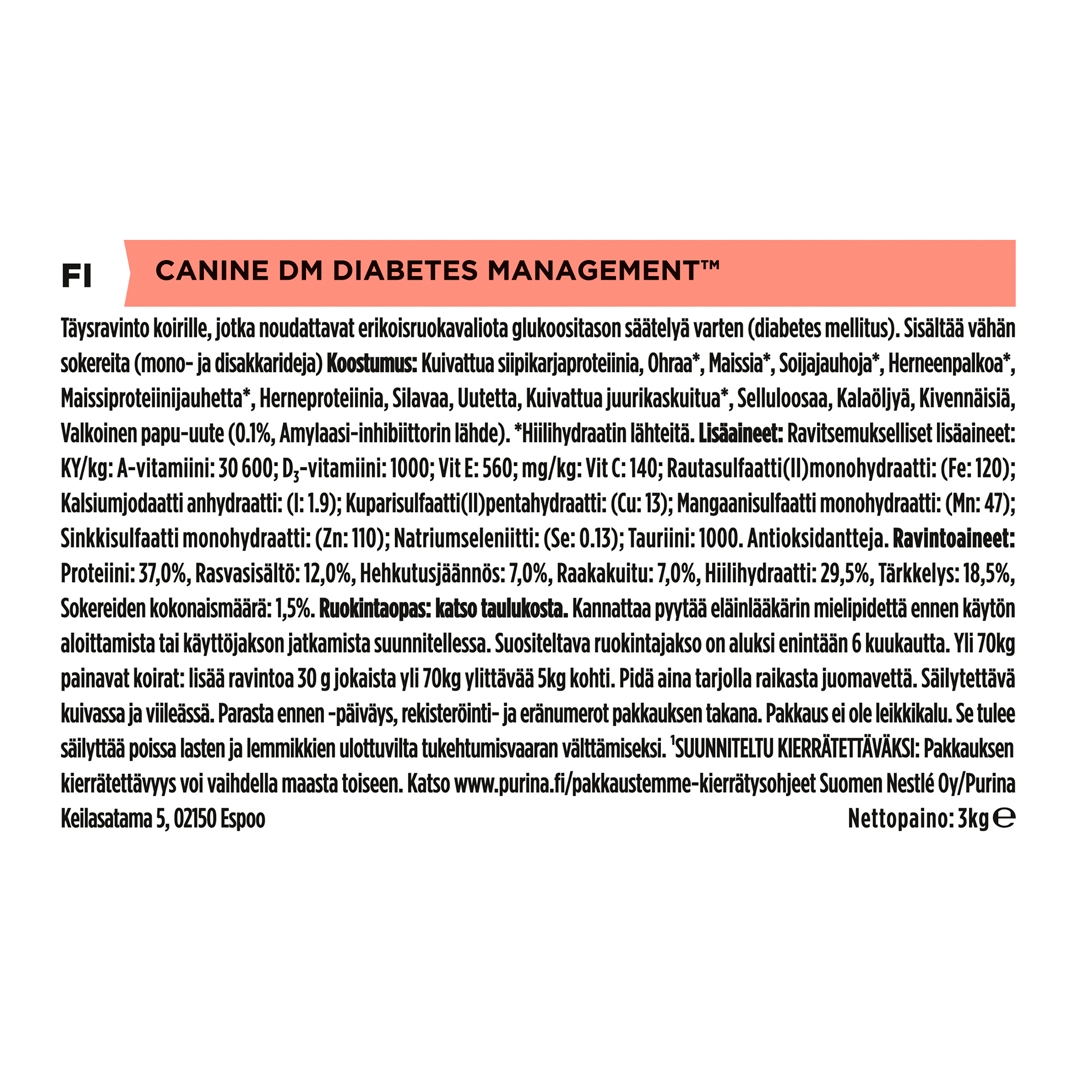 13103 PRO PLAN® VETERINARY DIETS DM Diabetes Management Dry Dog Food
