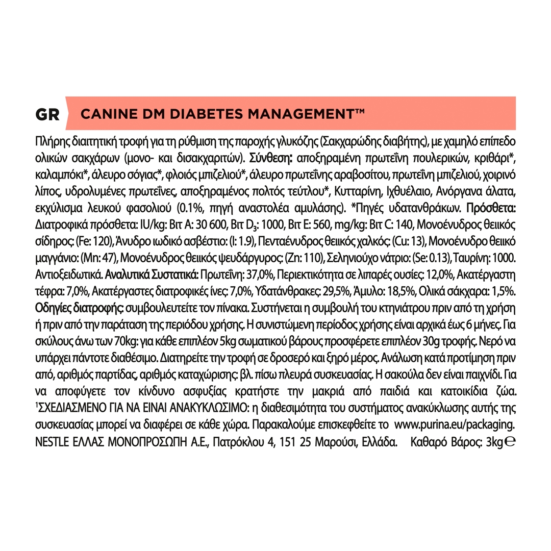 13103 PRO PLAN® VETERINARY DIETS DM Diabetes Management Dry Dog Food