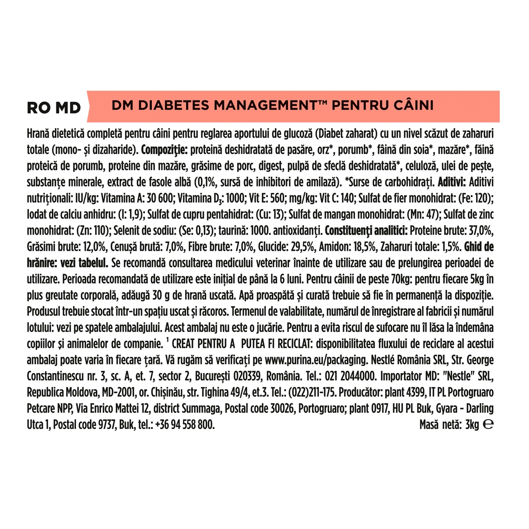 13103 PRO PLAN® VETERINARY DIETS DM Diabetes Management Dry Dog Food