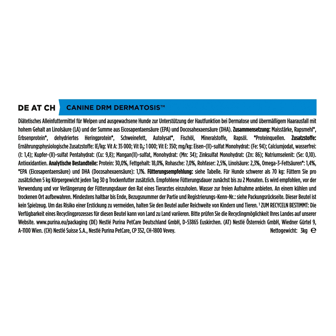 13097 PRO PLAN® VETERINARY DIETS DRM Dermatosis Dry Dog Food