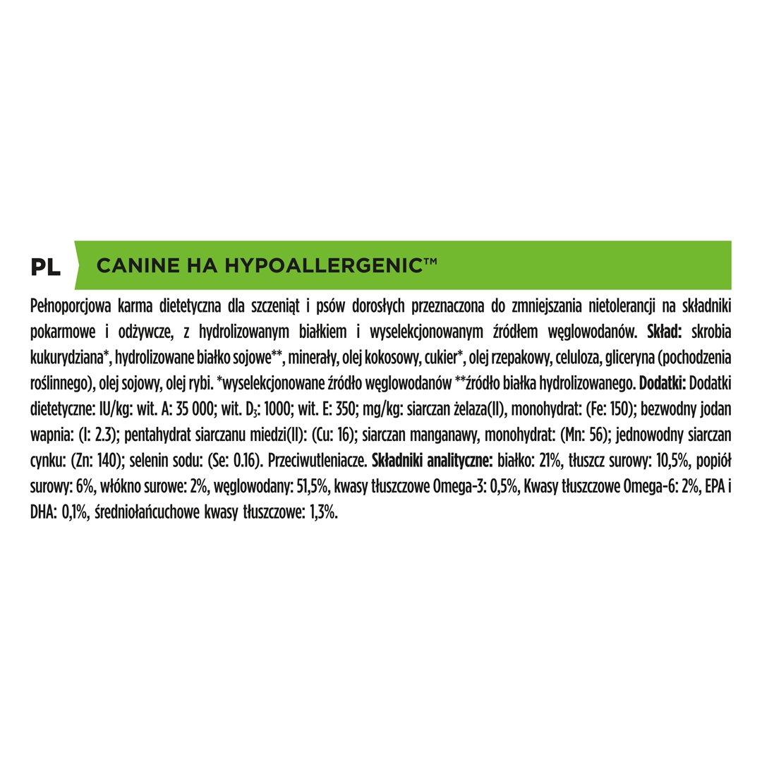 13102 PRO PLAN® VETERINARY DIETS HA Hypoallergenic Dry Dog Food