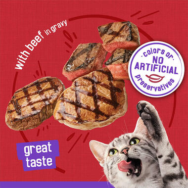 Friskies Meaty Bits With Beef in Gravy Wet Cat Food