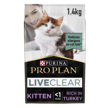 Purina Pro Plan LiveClear Kitten, Allergen Reducing Dry Cat Food with Turkey
