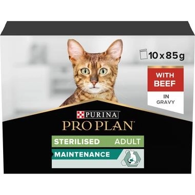 Purina Pro Plan Sterilised Wet Cat Food, Beef in Gravy