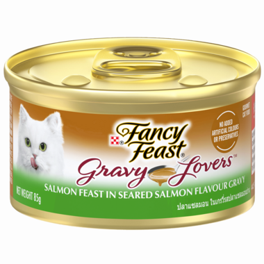 FANCY FEAST Gravy Lovers Salmon Feast in Seared Salmon Flavour Gravy Gourmet Cat Food 85g