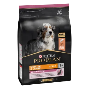 Purina Pro Plan Sensitive Skin Dog Food - Medium and Large Senior 7+, Dry Dog food with Salmon