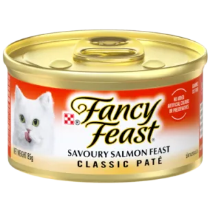 Fancy Feast Classic Pate Savoury Salmon Feast Gourmet Cat Food 85g