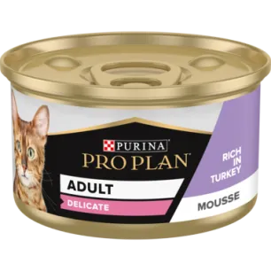 Purina Pro Plan Adult Delicate Digestion, Wet Cat Food, Mousse rich in Turkey