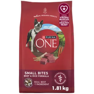 Purina ONE® Small Bites Beef & Rice Formula, 4 LB (1.81 kg)