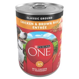 Purina ONE® Classic Ground Chicken & Brown Rice Entrée,0.8 LB  (368 g)