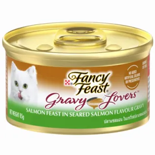 FANCY FEAST Gravy Lovers Salmon Feast in Seared Salmon Flavour Gravy Gourmet Cat Food 85g