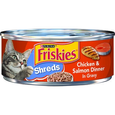 Friskies Shreds Chicken & Salmon Dinner in Gravy Adult Wet Cat Food