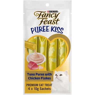 FANCY FEAST® Adult Puree Kiss Tuna Puree With Chicken Flakes Wet Cat Treats