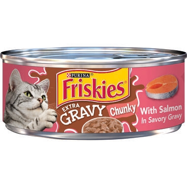Friskies Extra Gravy Chunky With Salmon in Savory Gravy Wet Cat Food