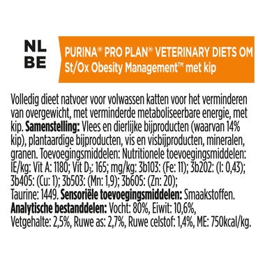 PRO PLAN VETERINARY DIETS OM Obesity Management Chicken Wet Cat Food Pouch