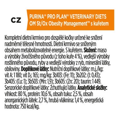 PRO PLAN VETERINARY DIETS OM Obesity Management Chicken Wet Cat Food Pouch