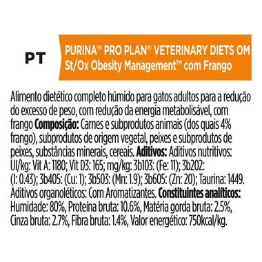 PRO PLAN VETERINARY DIETS OM Obesity Management Chicken Wet Cat Food Pouch