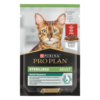 Purina Pro Plan Sterilised Wet Cat Food, Beef in Gravy