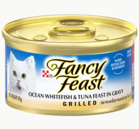 Fancy Feast Grilled Ocean Whitefish & Tuna Feast in Gravy Gourmet Cat Food 85g