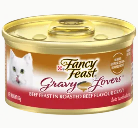 Fancy Feast Gravy Lovers Beef Feast in Roasted Beef Flavour in Gravy Gourmet Cat Food 85g