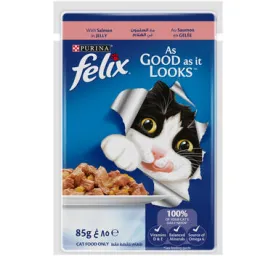 FELIX As Good As It Looks Adult Salmon in Jelly Wet Cat Food 85g