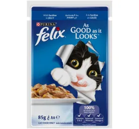 FELIX As Good As It Looks Adult Sardine in Jelly Wet Cat Food 85g